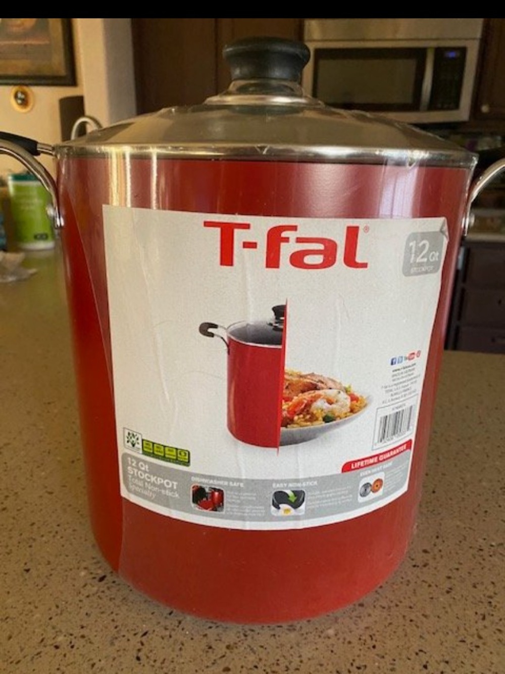 Red 12 Qt Stockpot with Glass Lid